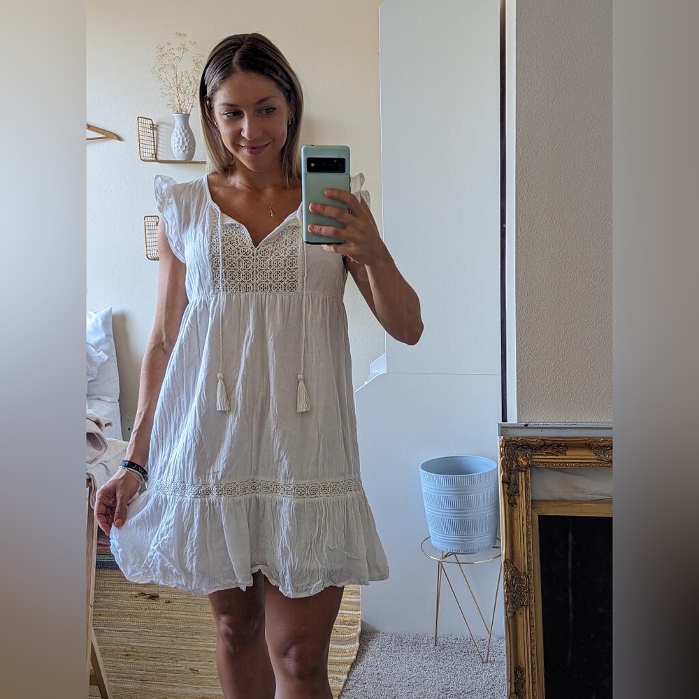 H&M white boho lace summer dress
